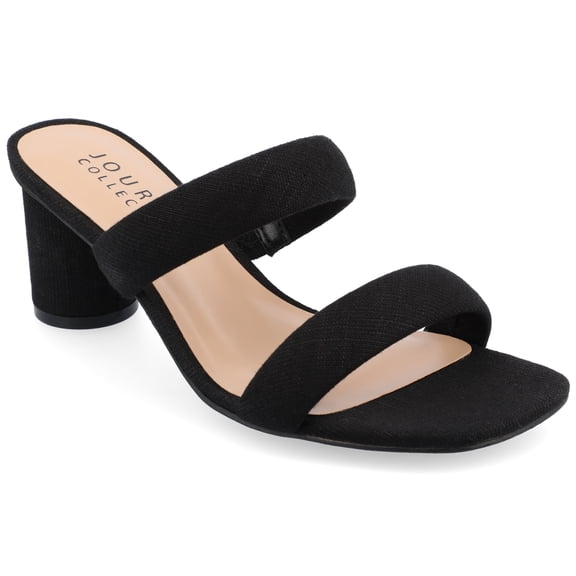 Journee Womens Aniko Double Strap Slip On Dress Sandals