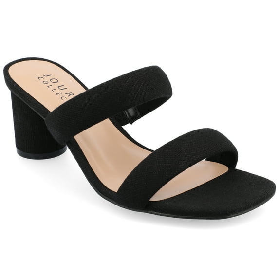 Journee Womens Aniko Double Strap Slip On Dress Sandals