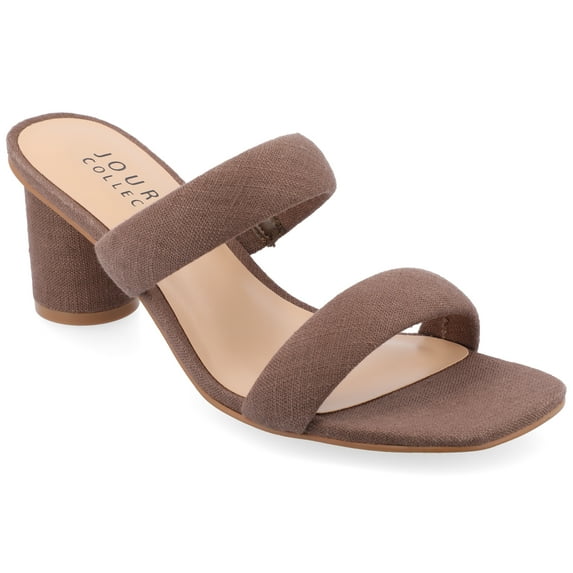 Journee Womens Aniko Double Strap Slip On Dress Sandals