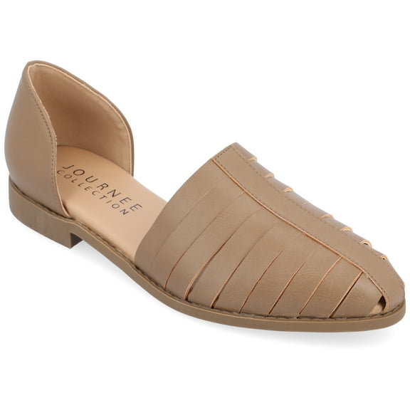 Journee Womens Anyah Ankle Cuff Slip On Almond Toe Flats