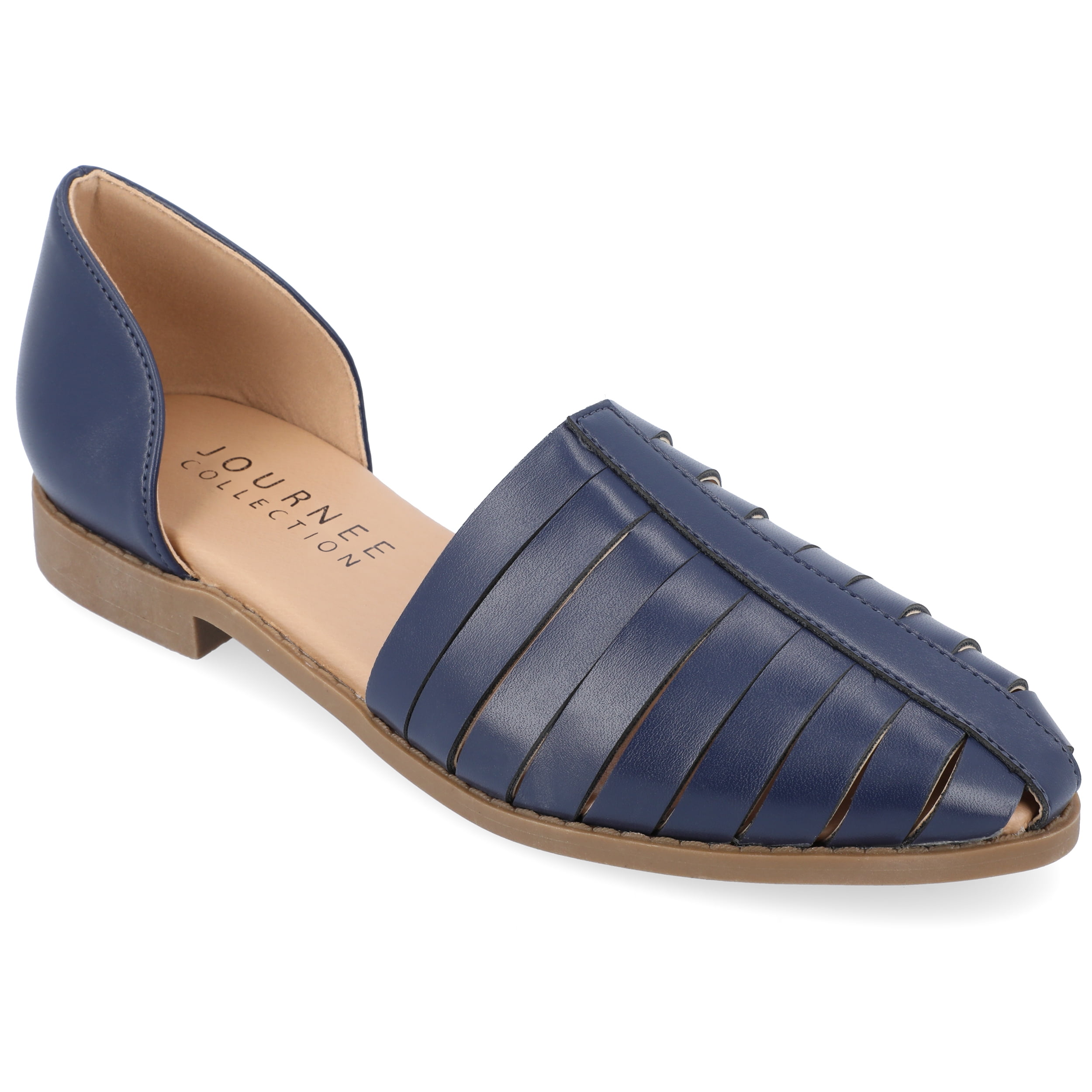 Journee Womens Anyah Ankle Cuff Slip On Almond Toe Flats
