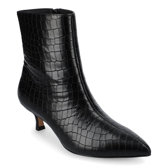 Journee Womens Arely Pointed Toe Kitten Heel Ankle Booties, Widths Available