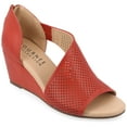 thumbnail image 1 of Journee Womens Aretha Back Heel Zip Peep Toe Wedge Sandals, Widths Available, 1 of 9