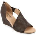 thumbnail image 1 of Journee Womens Aretha Back Heel Zip Peep Toe Wedge Sandals, Widths Available, 1 of 10