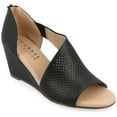 thumbnail image 1 of Journee Womens Aretha Back Heel Zip Peep Toe Wedge Sandals, Widths Available, 1 of 9