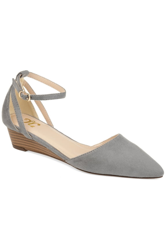 Womens Arkie Buckle Pointed Toe Sliver Wedge