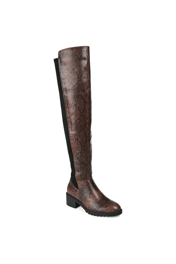 Womens Aryia Extra Wide Calf Stacked Heel Over The Knee Boots