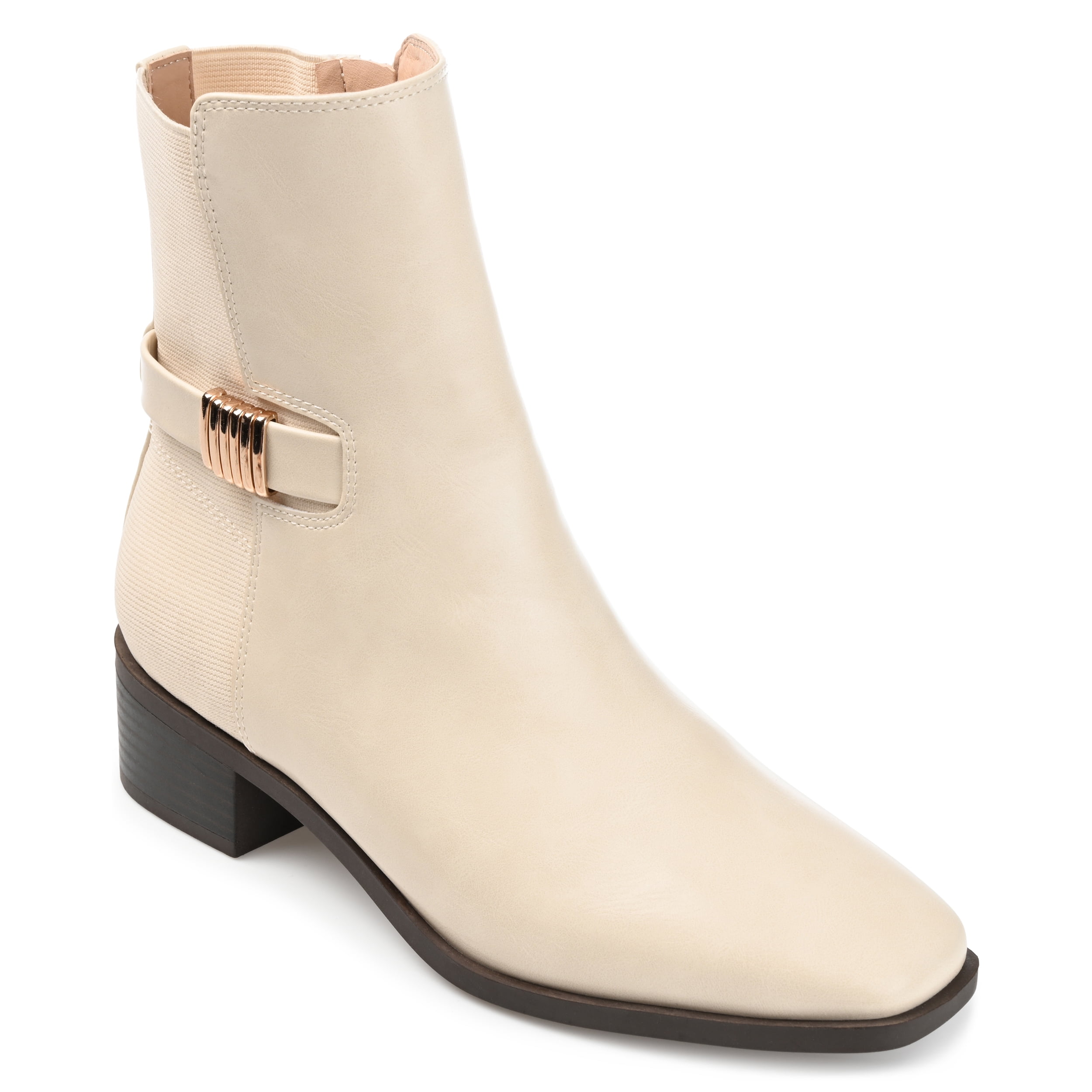 Journee Womens Aubrie Inside Zip Stacked Heel Booties, Widths Available
