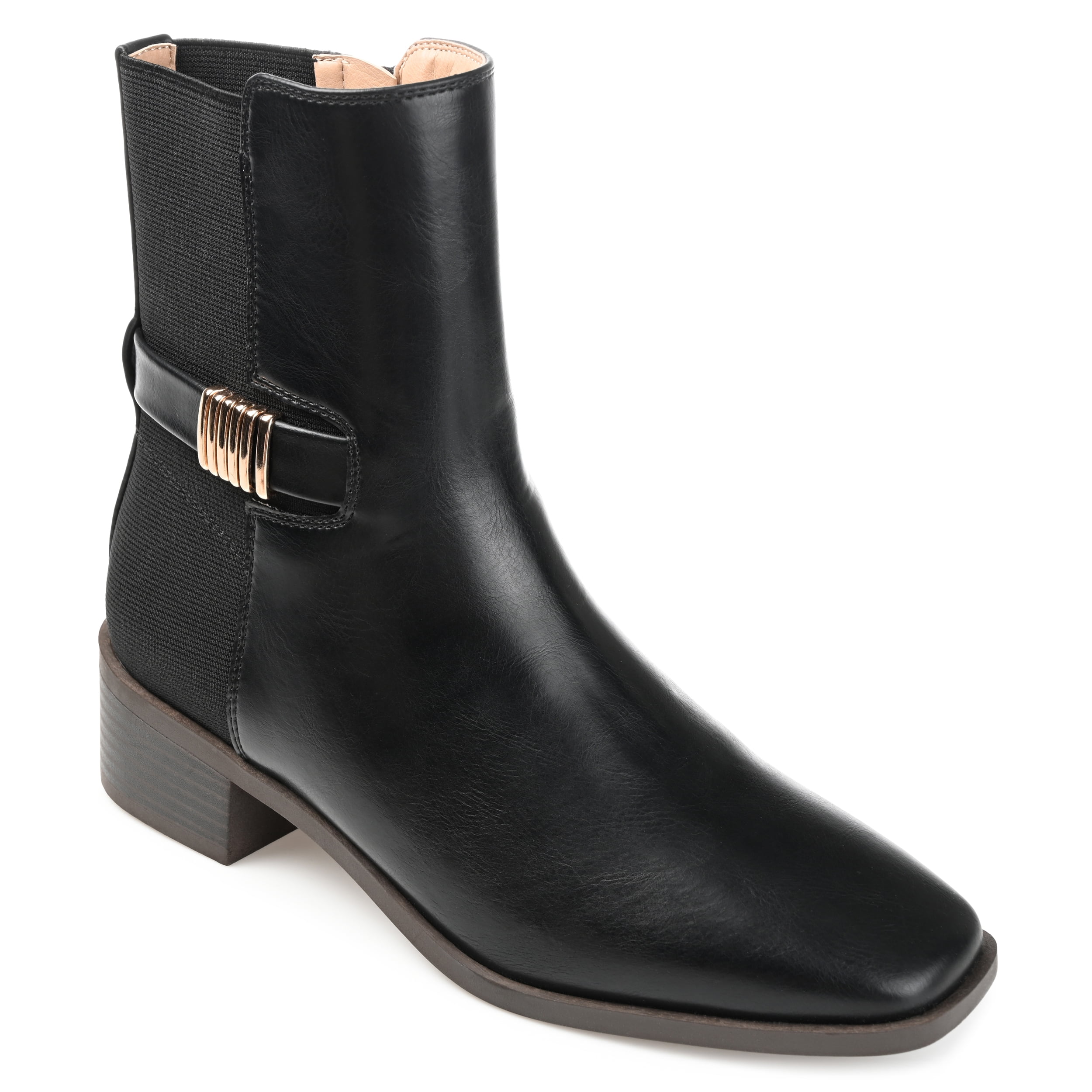 Journee Womens Aubrie Inside Zip Stacked Heel Booties, Widths Available