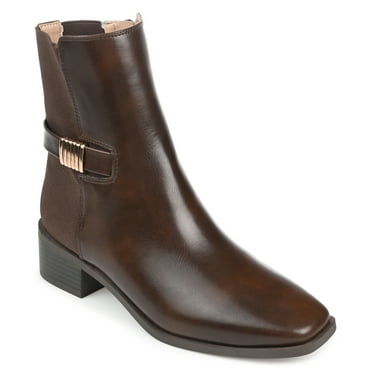 Journee Womens Aubrie Inside Zip Stacked Heel Booties, Widths Available