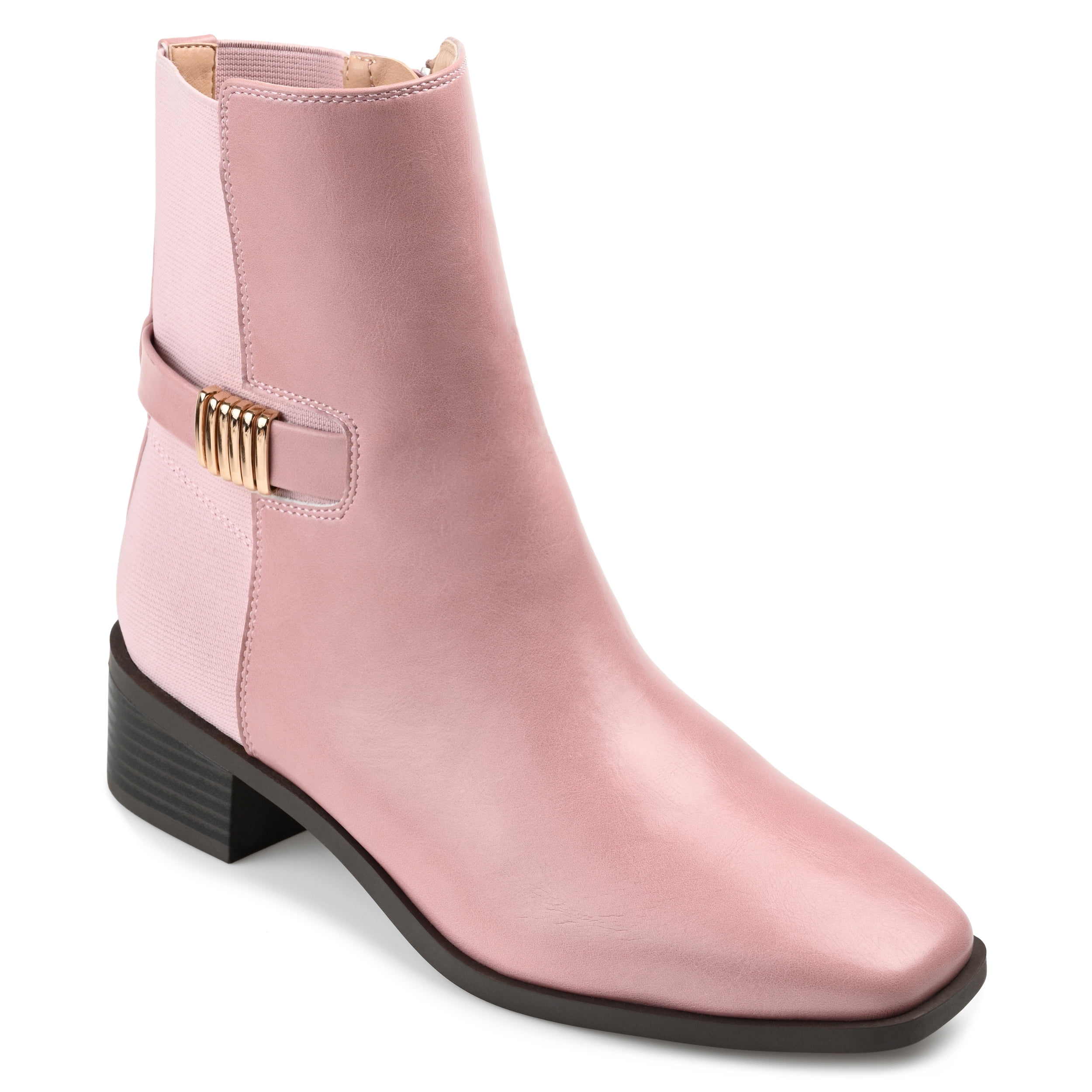 Journee Womens Aubrie Inside Zip Stacked Heel Booties, Widths Available