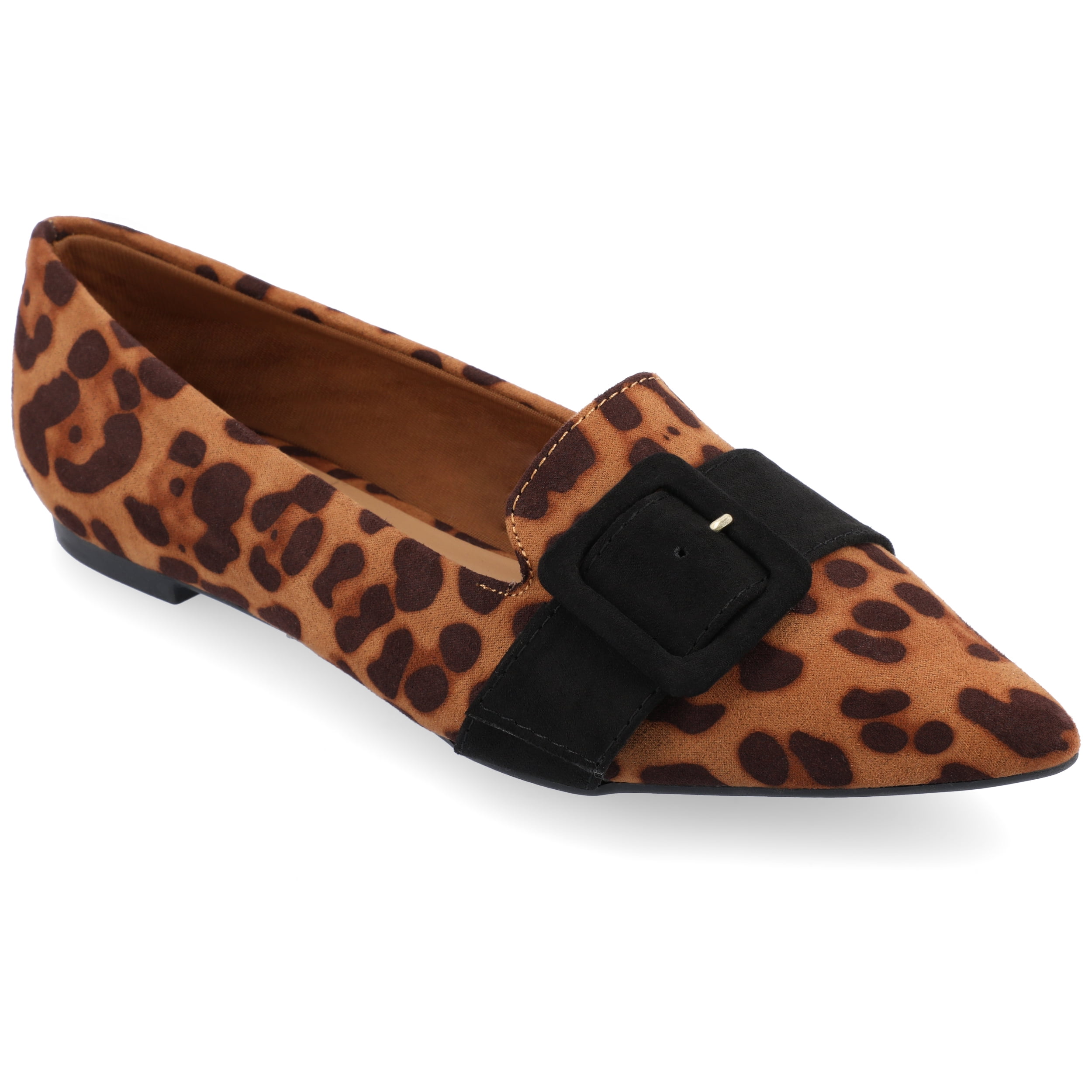 Journee Womens Audrey Slip On Pointed Toe Loafer Dress Flats