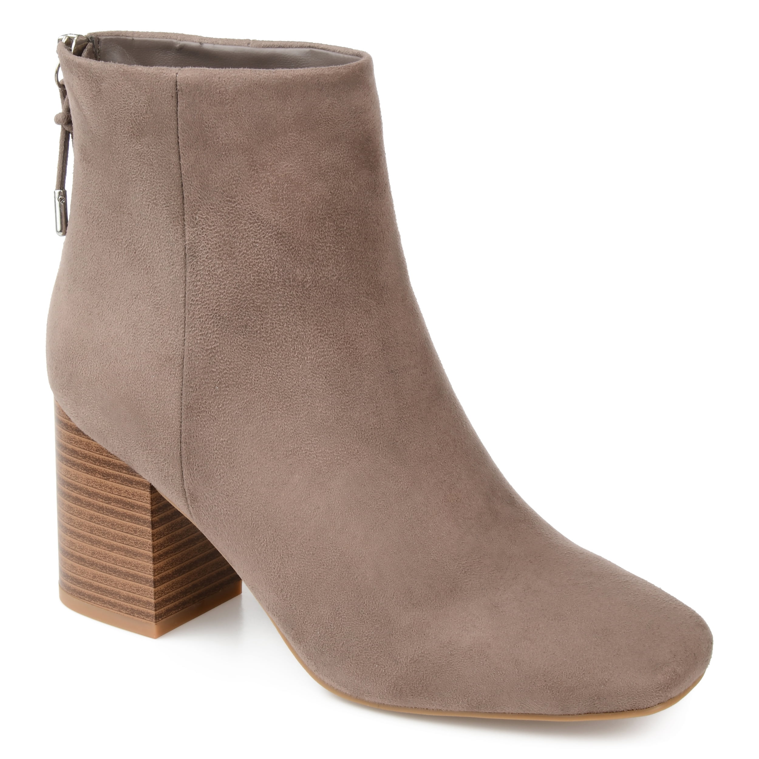 Journee Womens Audrina Back Heel Zip Stacked Heel Booties