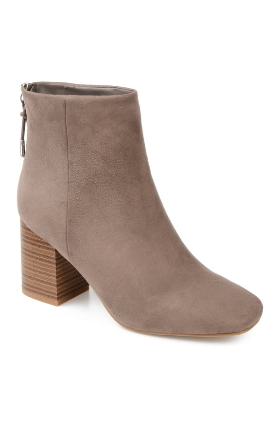 Womens Audrina Back Heel Zip Stacked Heel Booties