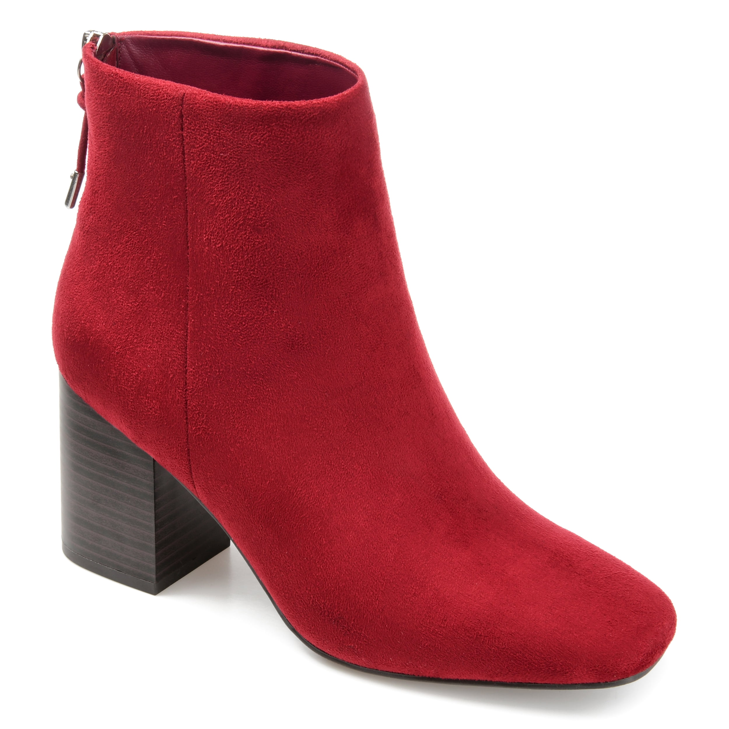 Journee Womens Audrina Back Heel Zip Stacked Heel Booties