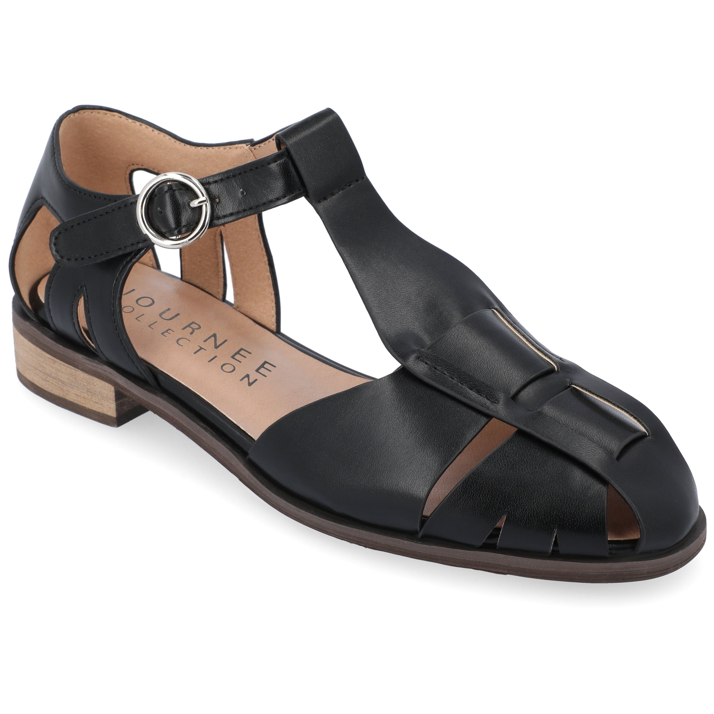 Journee Womens Azzaria Low Block Heel Square Toe Flats