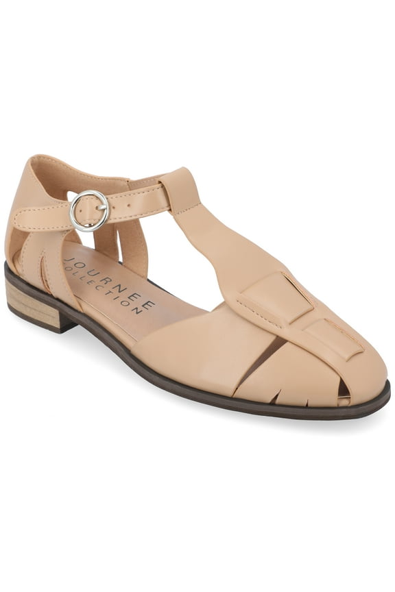 Womens Azzaria Low Block Heel Square Toe Flats