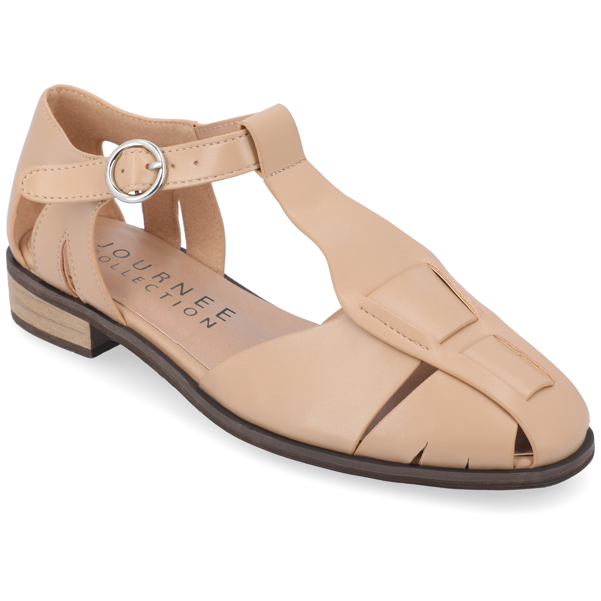 Journee Womens Azzaria Low Block Heel Square Toe Flats