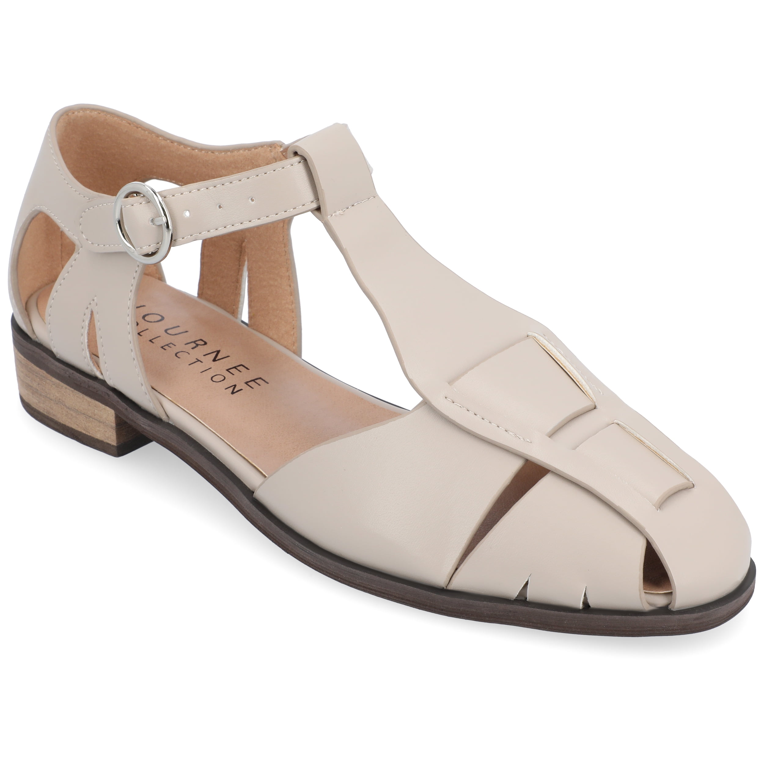 Journee Womens Azzaria Low Block Heel Square Toe Flats