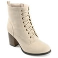 thumbnail image 1 of Journee Womens Baylor Lace Up Stacked Heel Booties, Widths Available, 1 of 11