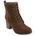 thumbnail image 1 of Journee Womens Baylor Lace Up Stacked Heel Booties, Widths Available, 1 of 10