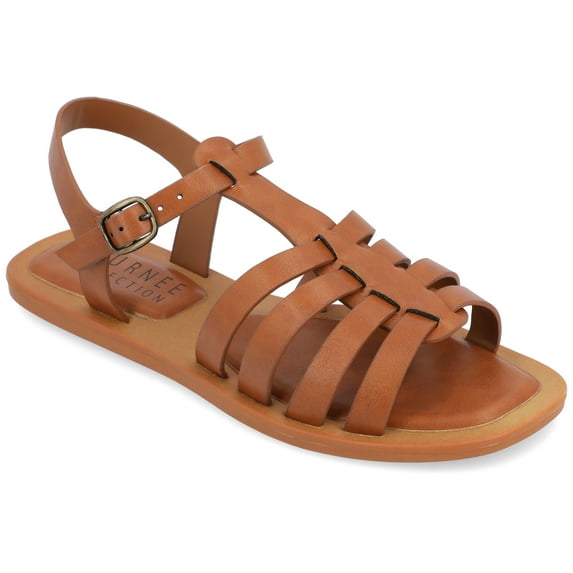 Journee Womens Benicia Buckle Flat Sandals