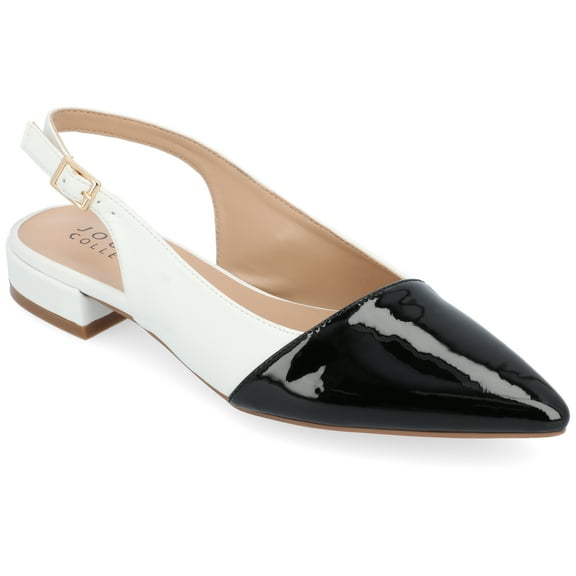 Journee Womens Bertie Sling Back Two Tone Pointed Toe Flats