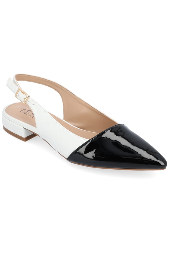 Womens Bertie Sling Back Two Tone Pointed Toe Flats