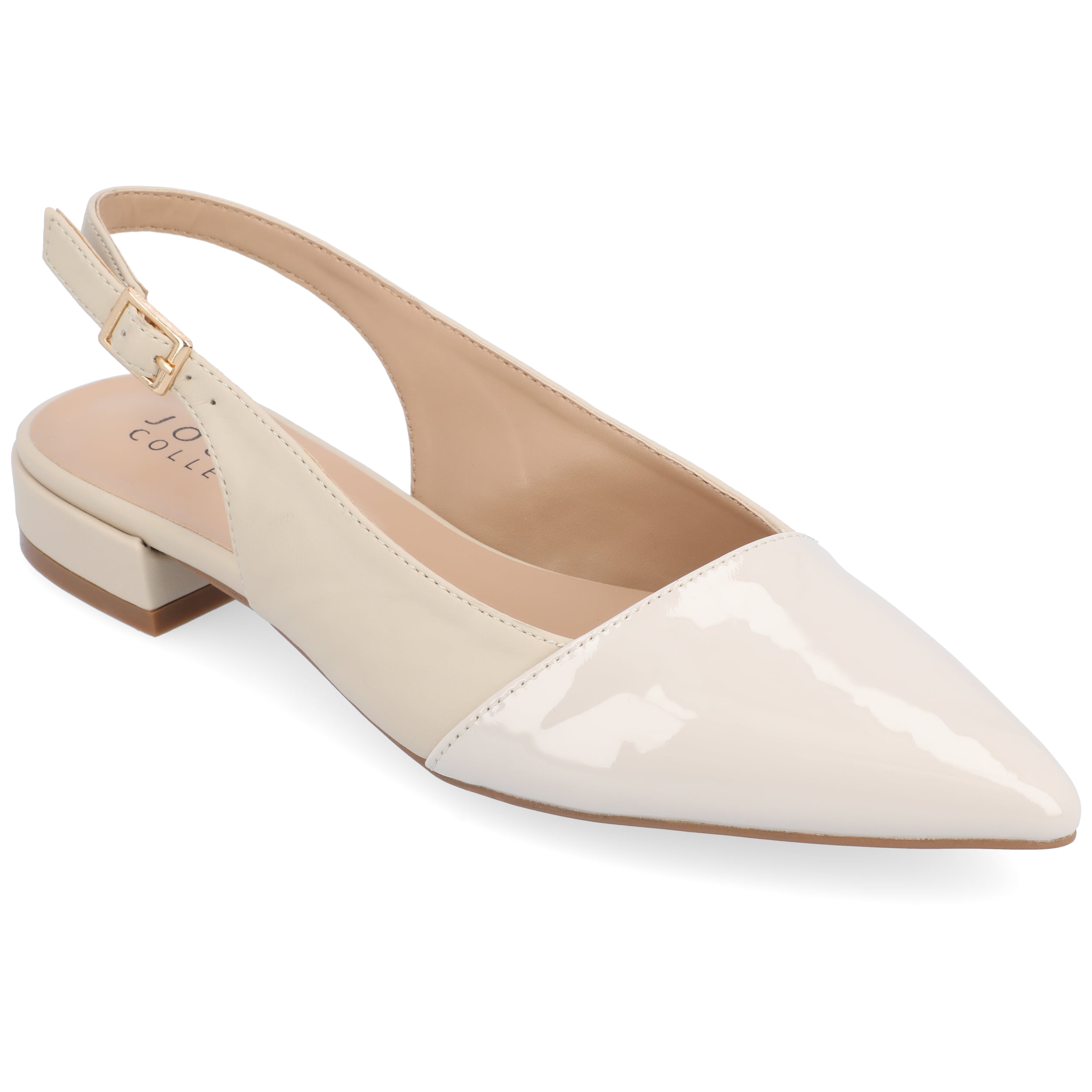 Journee Womens Bertie Sling Back Two Tone Pointed Toe Flats