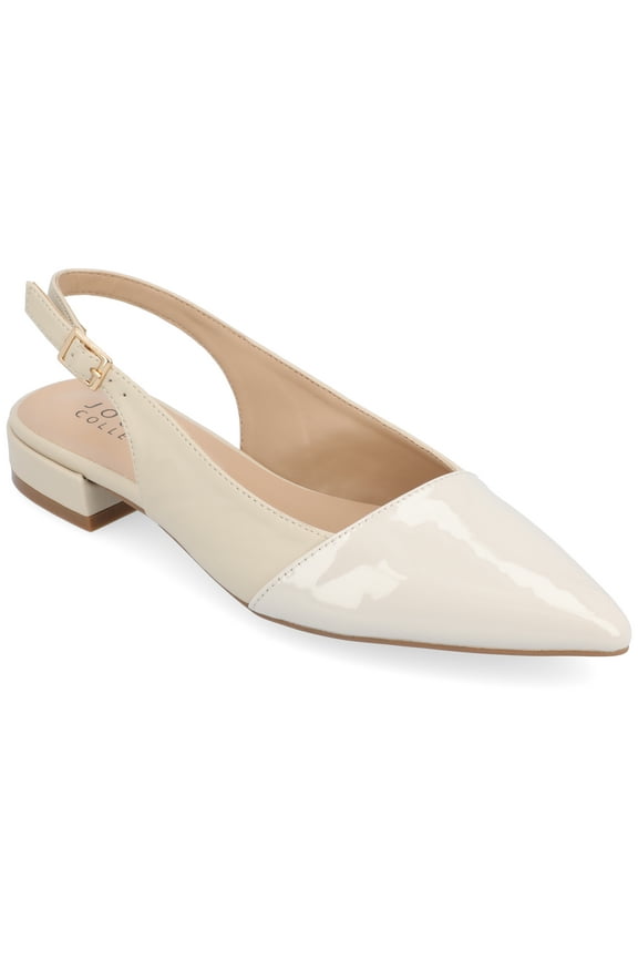 Womens Bertie Sling Back Two Tone Pointed Toe Flats