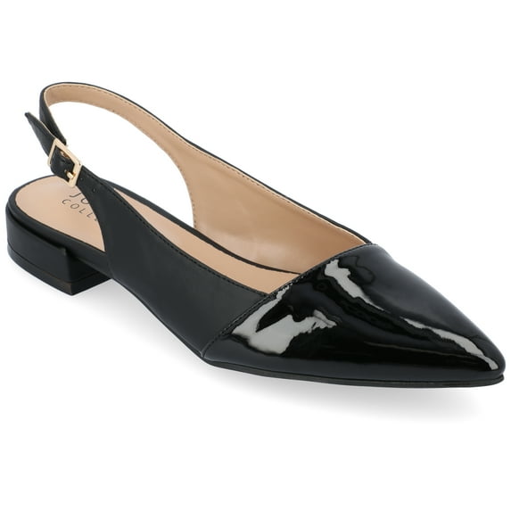 Journee Womens Bertie Sling Back Two Tone Pointed Toe Flats