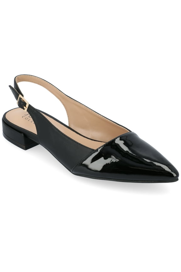 Womens Bertie Sling Back Two Tone Pointed Toe Flats