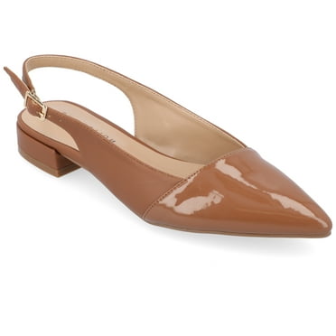 Journee Womens Bertie Sling Back Two Tone Pointed Toe Flats
