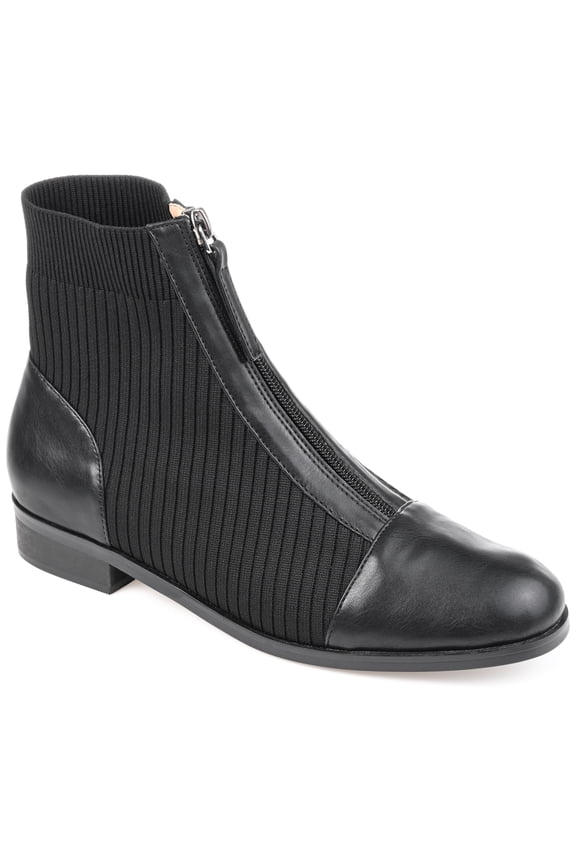Womens Bexlie Front Zip Stacked Heel Booties