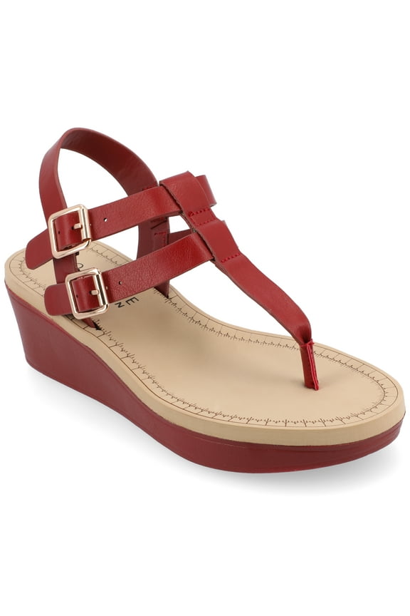 Womens Bianca Wedge Heel Buckle Sandals