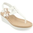 thumbnail image 1 of Journee Womens Bianca Wedge Heel Buckle Sandals, 1 of 10