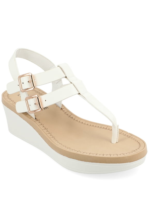 Womens Bianca Wedge Heel Buckle Sandals