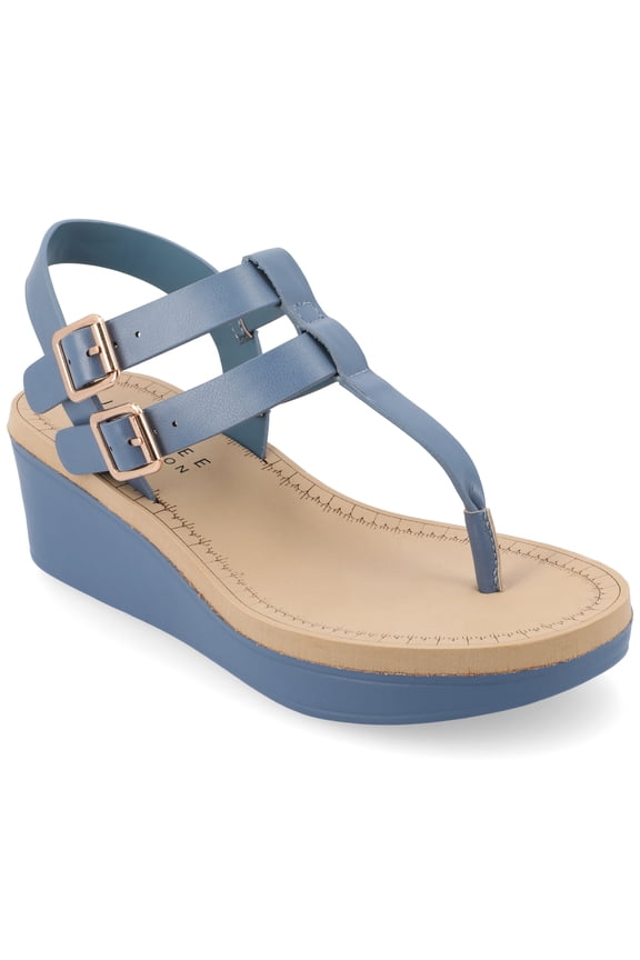 Womens Bianca Wedge Heel Buckle Sandals, Widths Available