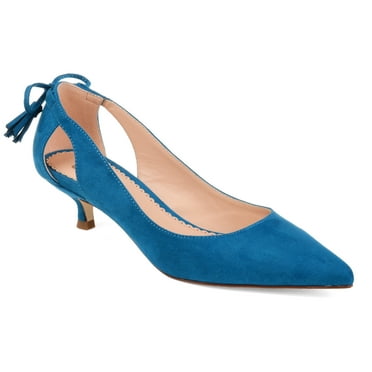 Journee Womens Bindi Pointed Toe Kitten Heel Pumps