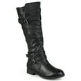 thumbnail image 1 of Journee Womens Bite Wide Calf Stacked Heel Riding Boots, 1 of 10