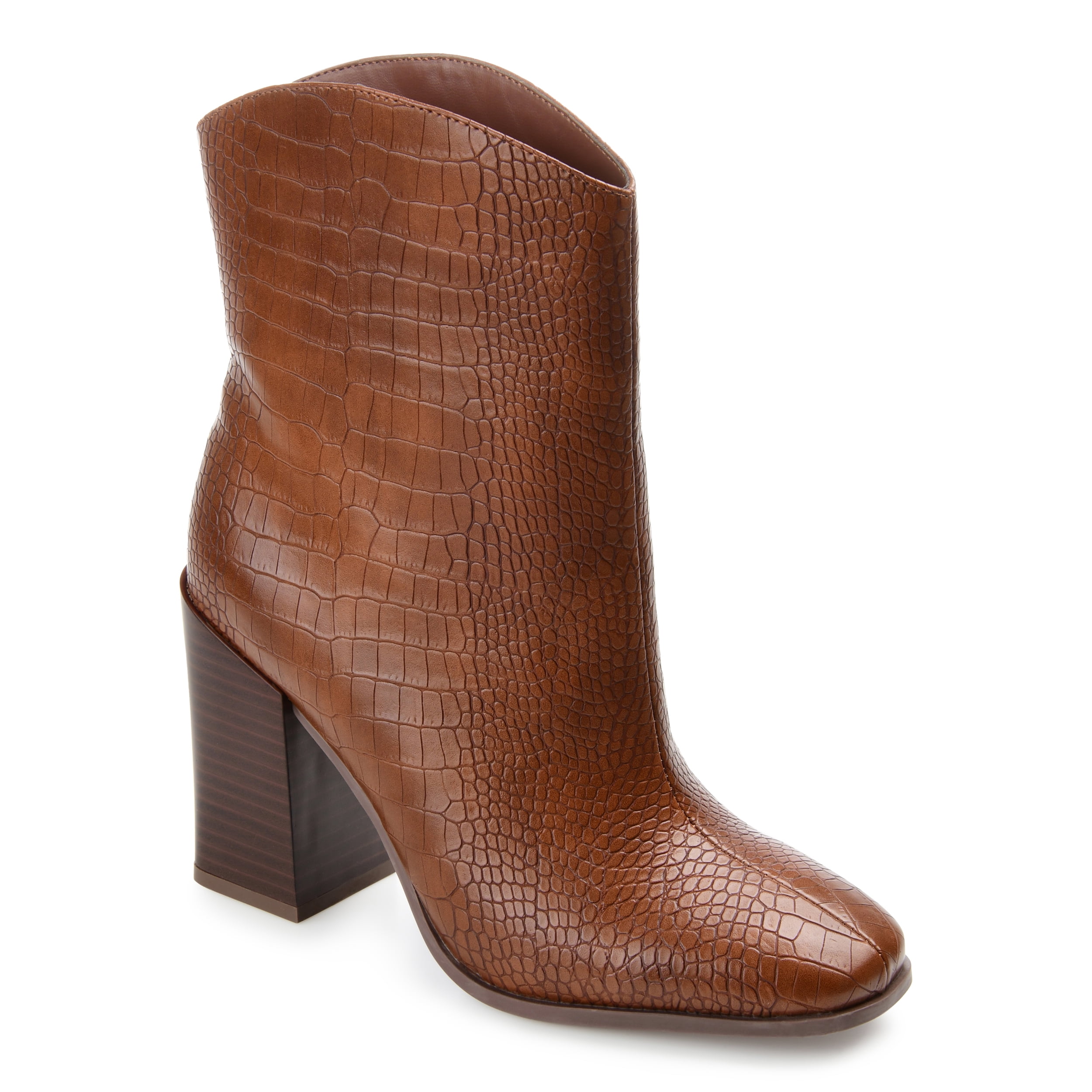 Journee Womens Brekinn Pull On Stacked Heel Booties