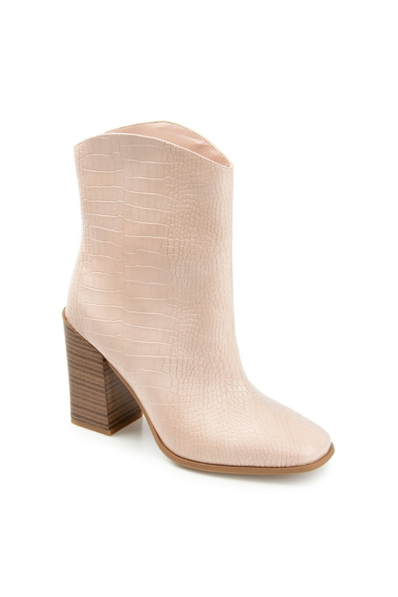 Womens Brekinn Pull On Stacked Heel Booties
