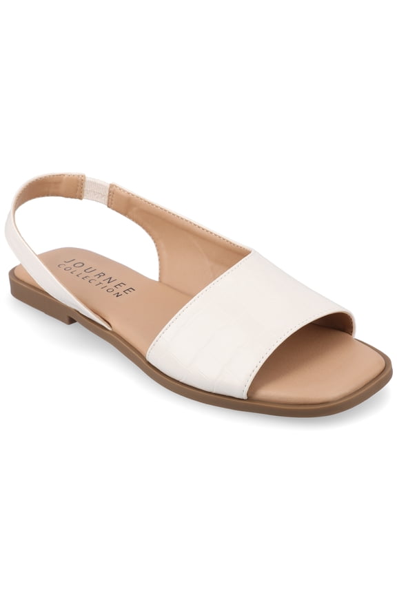 Womens Brinsley Croco Texture Sling Back Flat Sandals, Widths Available