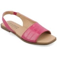 thumbnail image 1 of Journee Womens Brinsley Croco Texture Sling Back Flat Sandals, Widths Available, 1 of 9
