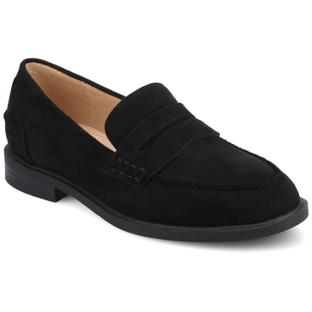 Journee Womens Round Toe Block Heel Comfort Penny Loafer, Widths Available