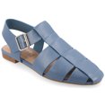 thumbnail image 1 of Journee Womens Cailinna Caged Buckle Square Toe Flats, Widths Available, 1 of 10