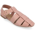 thumbnail image 1 of Journee Womens Cailinna Caged Buckle Square Toe Flats, Widths Available, 1 of 10