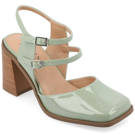 Journee Womens Caisey Double Strap Mary Jane Pumps