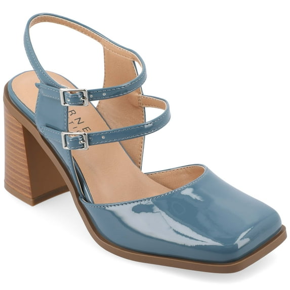 Journee Womens Caisey Double Strap Mary Jane Pumps