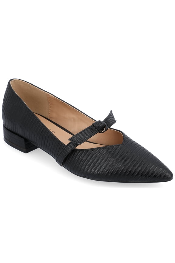 Womens Cait Textured Material Slip On Mary Jane Flats, Widths Available